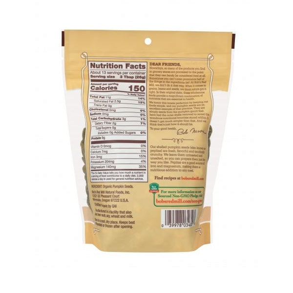 Pumpkin Seeds Organic 12oz by Bob's Red Mill