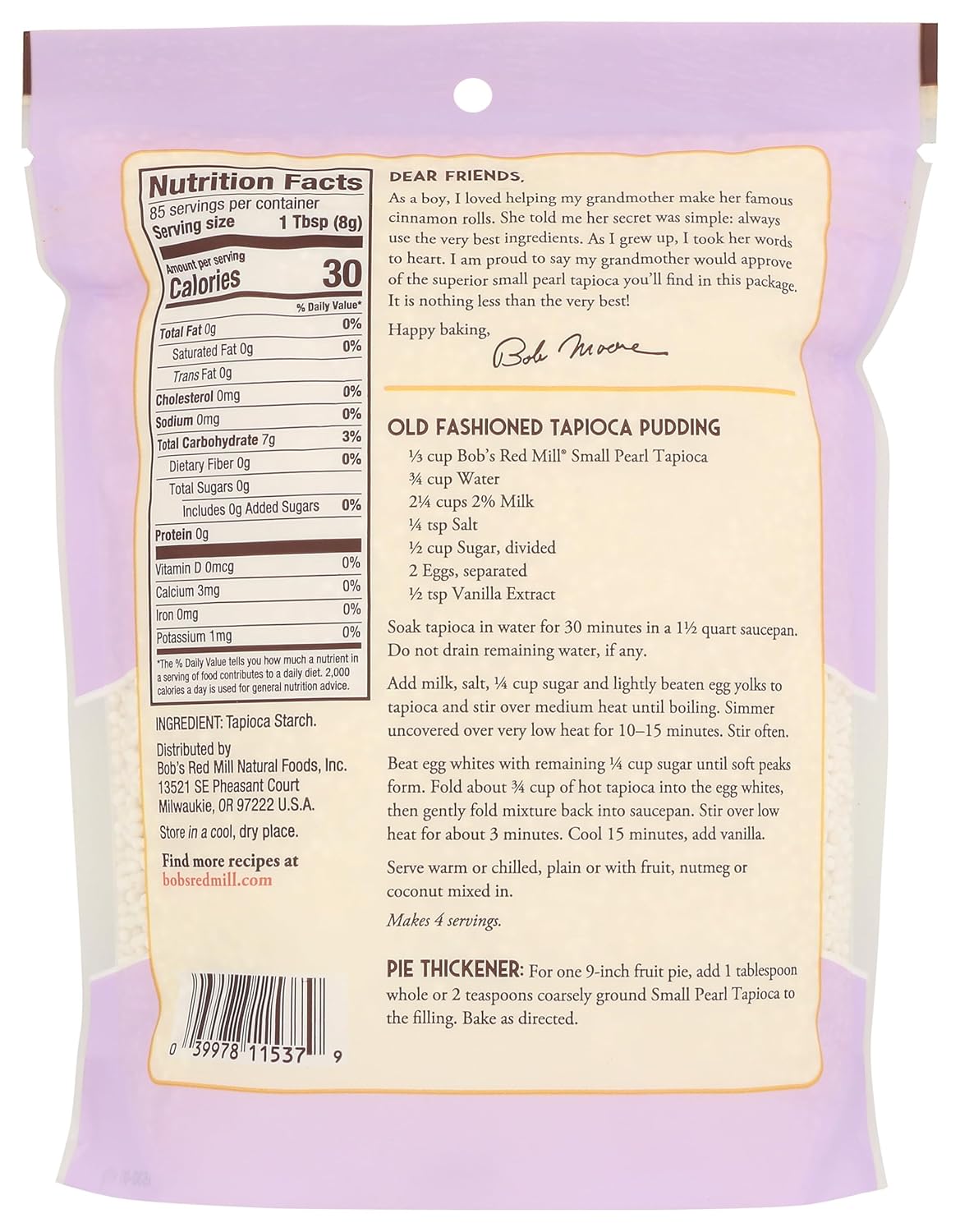 Tapioca Small Pearl 24oz by Bob's Red Mill