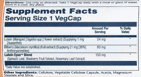 Lutein Eyes 24mg 60 Veg Capsules by Solaray