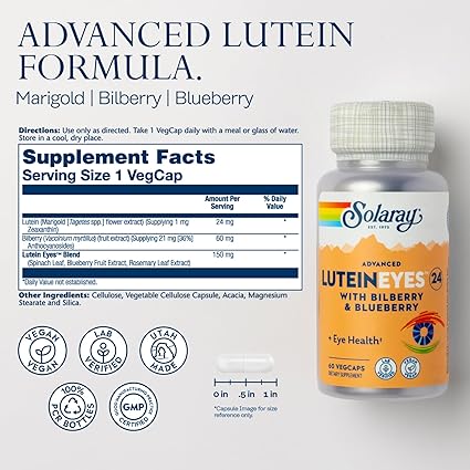 Lutein Eyes 24mg 60VegCaps by Solaray