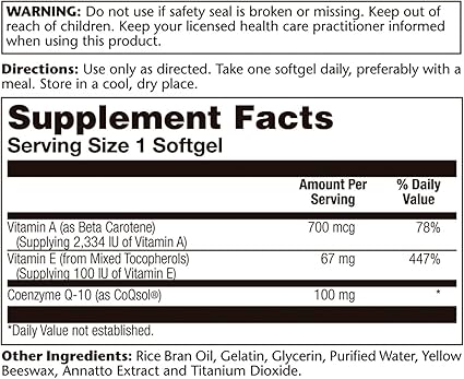 Bio CoQ-10 100mg 60 Softgels by Solaray