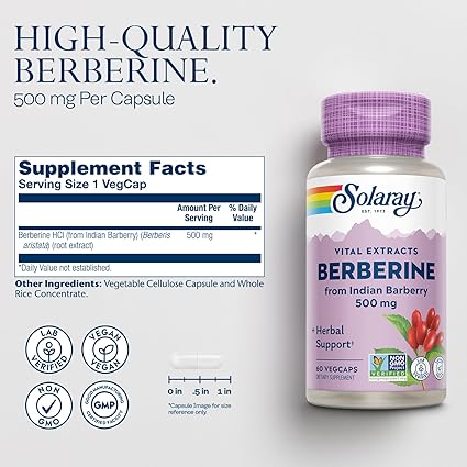 Berberine 500mg 60VegCaps by Solaray