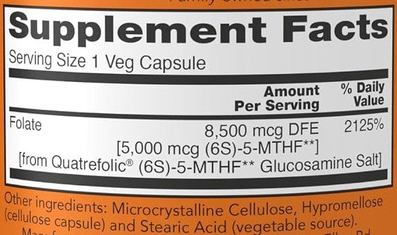 Methyl Folate 5,000mcg 50VegCaps by Now