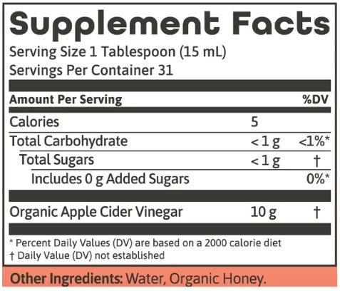 Apple Cider Vinegar with Honey 16oz by Dynamic Health
