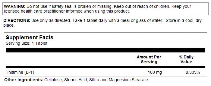 B-1 100mg 100tabs by Kal