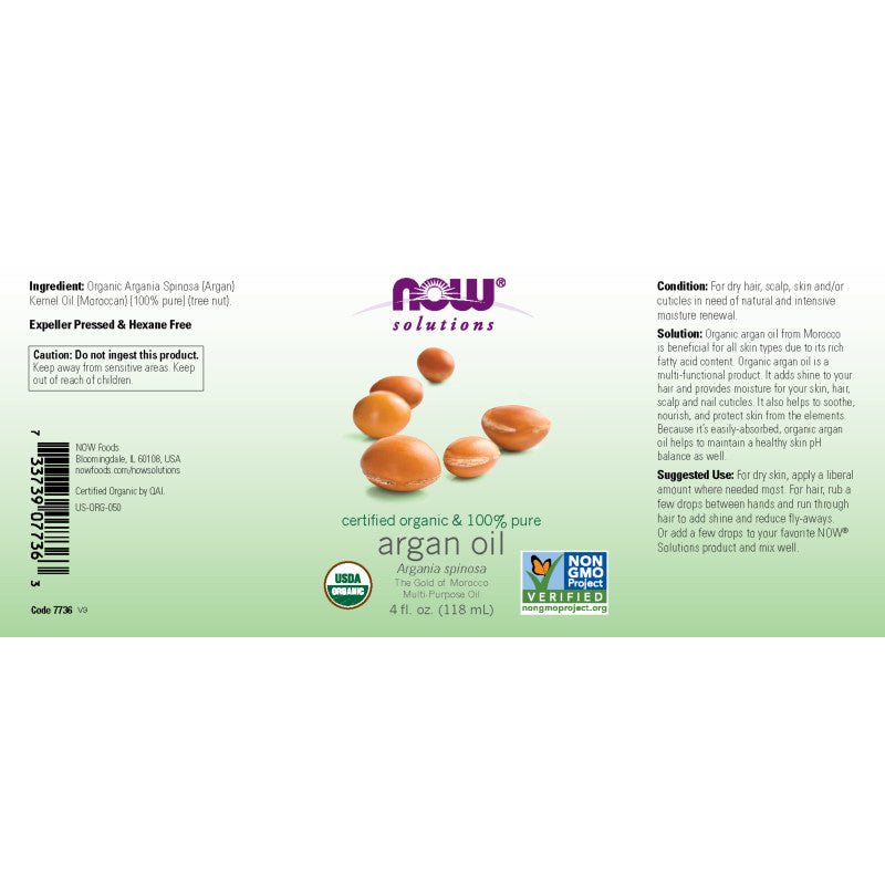 Argan Oil Organic 4oz by Now