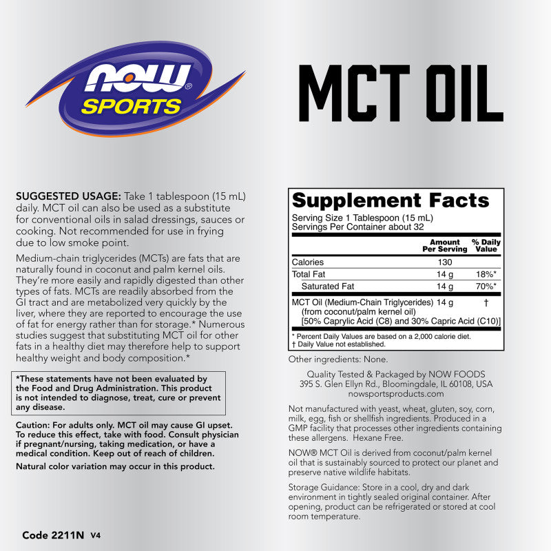 MCT Oil 16oz by Now