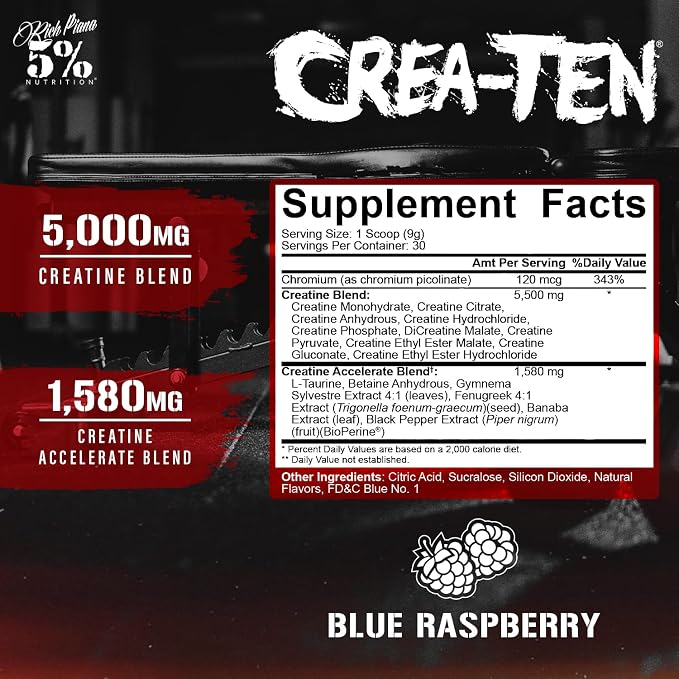 Crea-TEN Blue Raspberry by 5% Nutrition