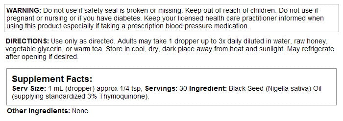 Black Seed Oil 3% 1oz by Heritage Store