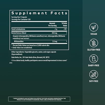 Ashwagandha Root Liquid Caps by Gaia Herbs