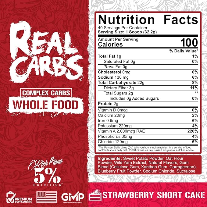Real Carbs Strawberry Shortcake by 5% Nutrition