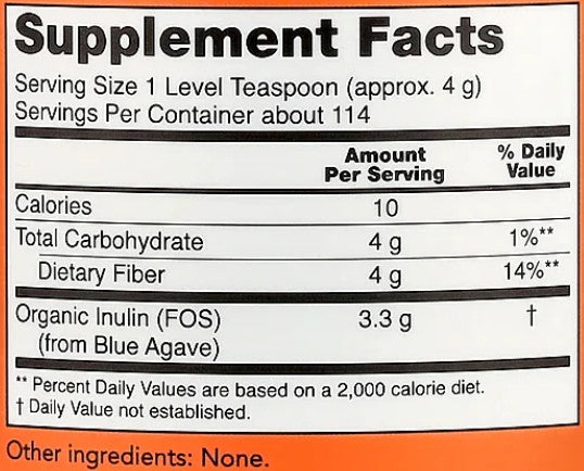 Inulin Prebiotic Powder 1lb by Now