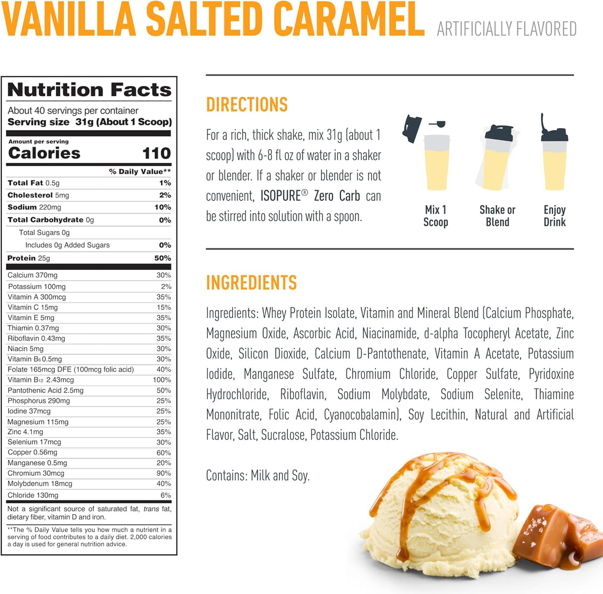 Isopure Vanilla Salted Caramel 3lb by Nature's Best