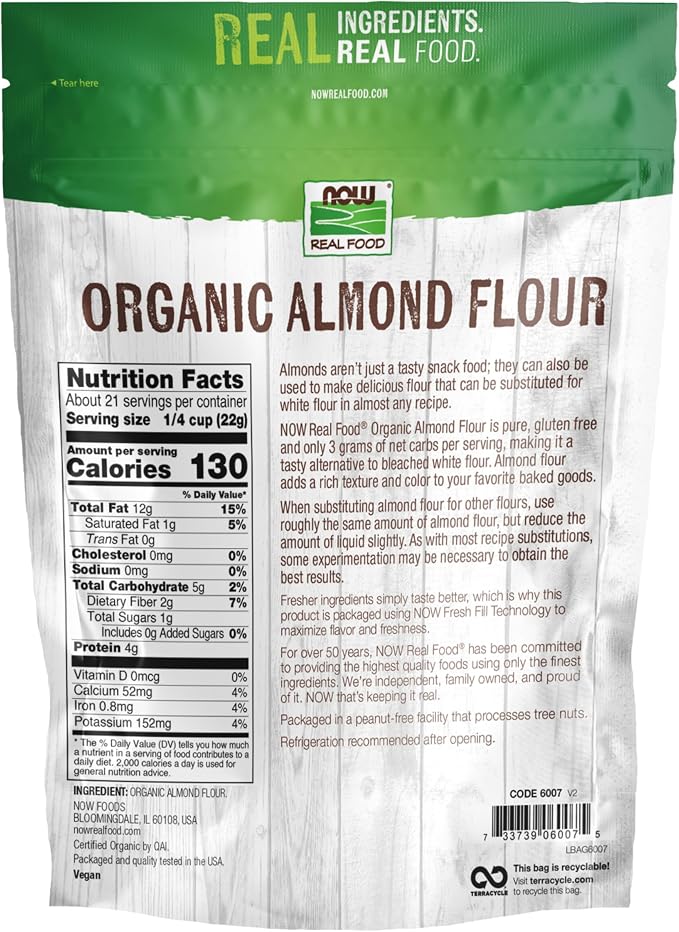Almond Flour Organic 16oz by Now