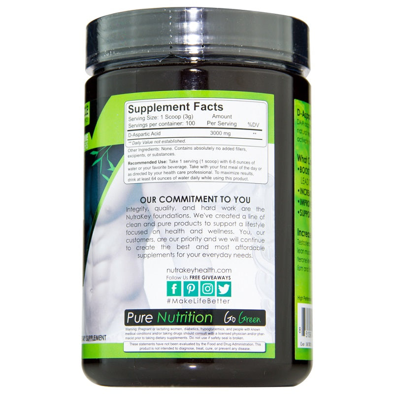 D-Aspartic Acid Powder 300g by Nutrakey