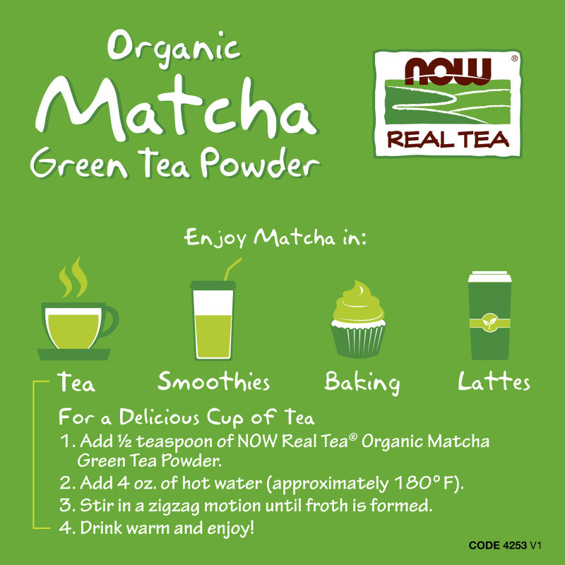 Matcha Green Tea Powder Organic 3oz by Now