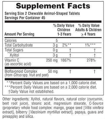 Animal Parade Sugar-Free Vitamin C Chewables by Nature's Plus