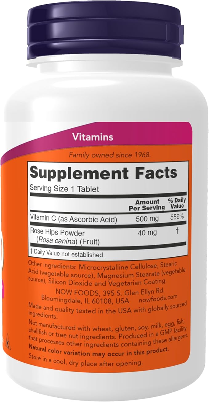 C-500 with Rose Hips 250 Tablets by Now