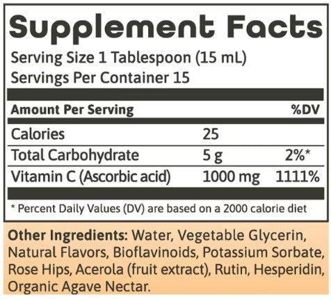 Vitamin C 1,000mg Liquid 8oz by Dynamic Health