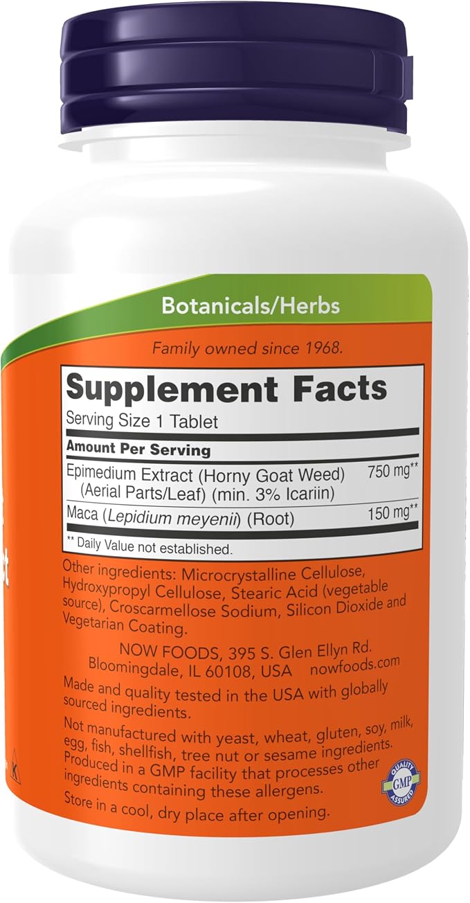 Horny Goat Weed Extract 750mg 90tabs by Now