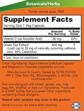 Green Tea Extract 400mg 100VegCaps by Now
