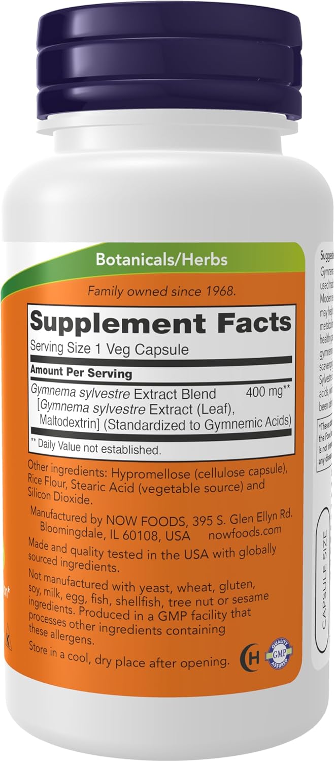 Gymnema Sylvestre 400mg 90 Veg Capsules by Now