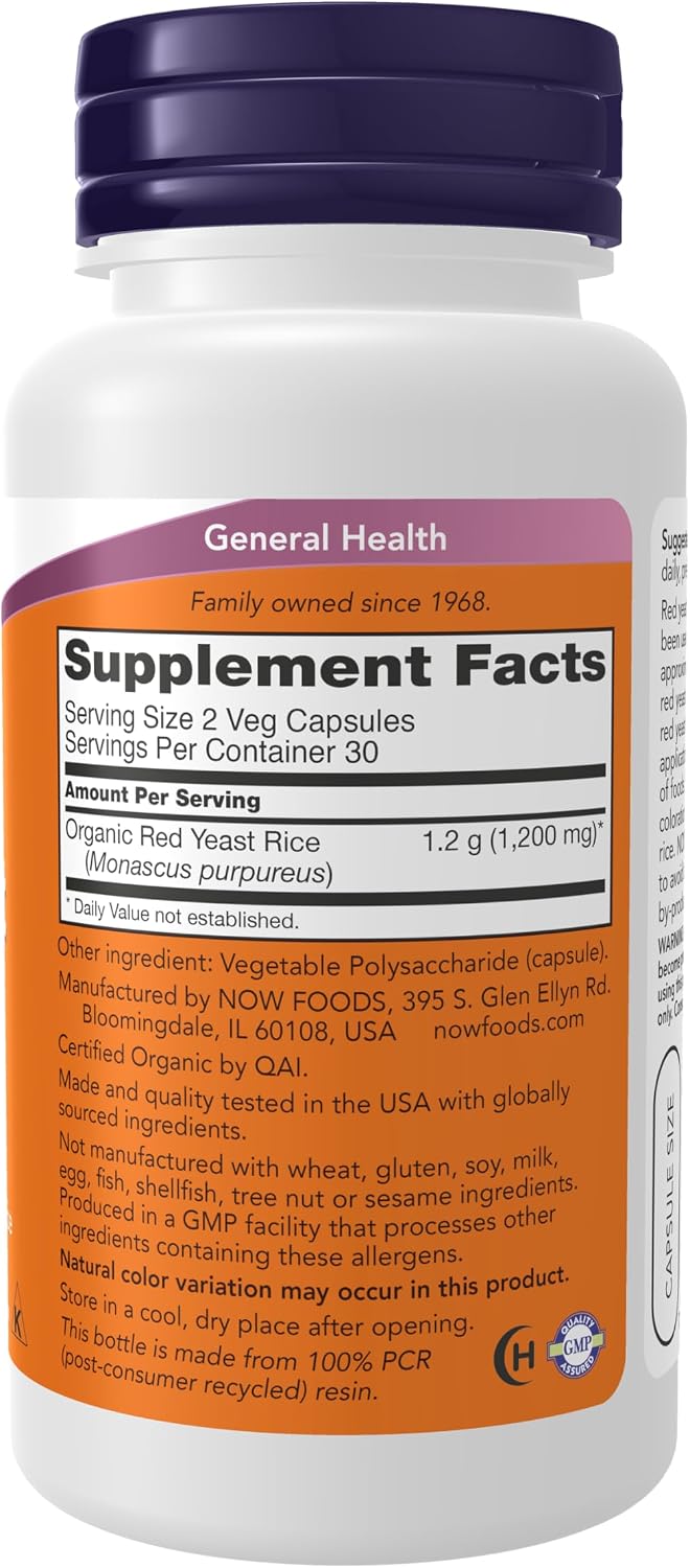 Red Yeast Rice 600mg 60VegCaps by Now