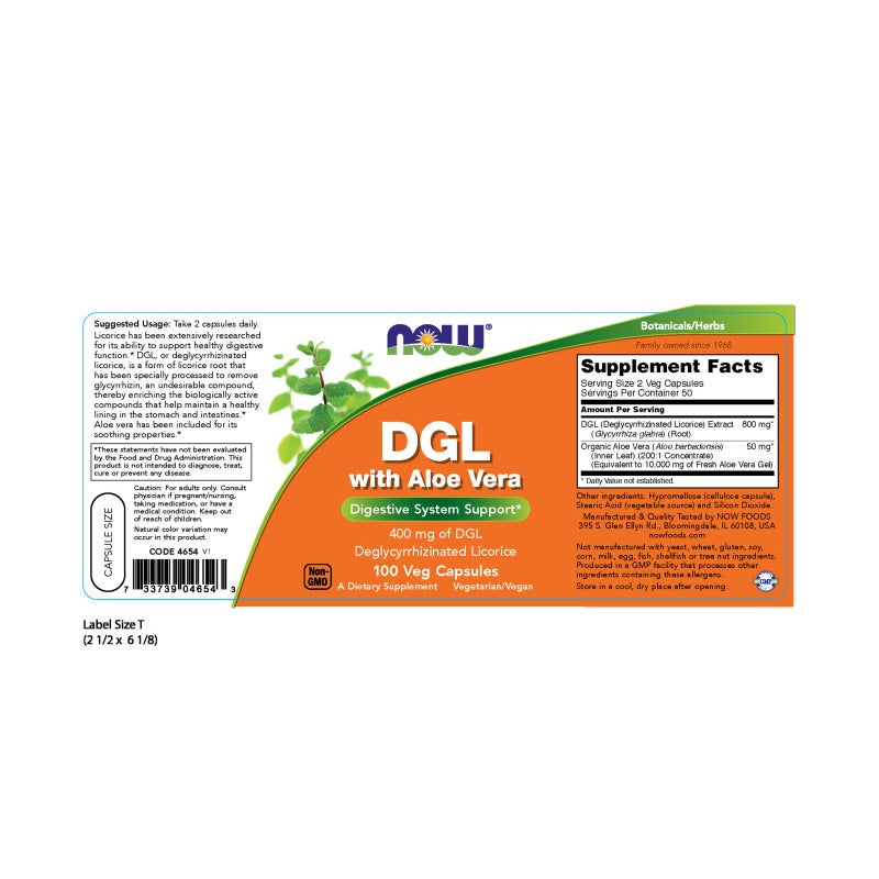 DGL with Aloe Vera 100VegCaps by Now
