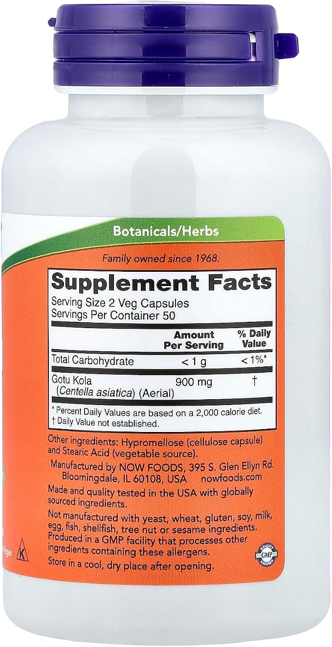 Gotu Kola 450mg 100 Veg Capsules by Now