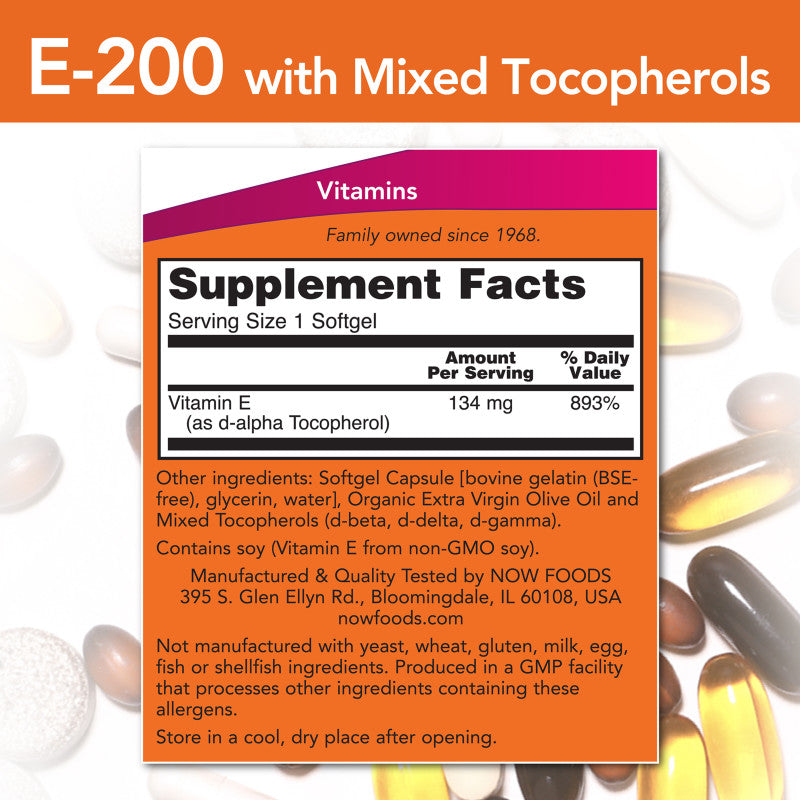 E-200 with Mixed Tocopherols 100sg by Now