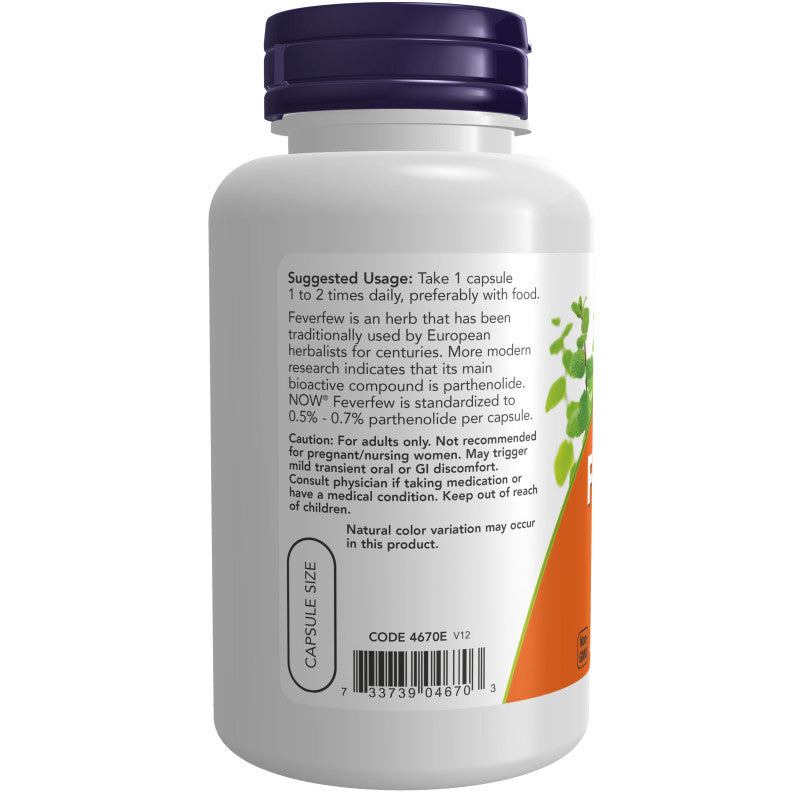 Feverfew Extract 175mg 100VegCaps by Now