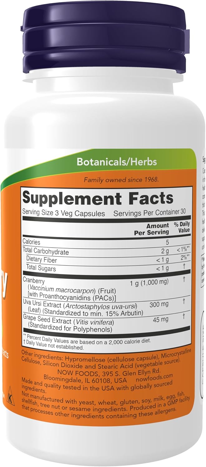 Cranberry with PACs 90 Veg Capsules by Now