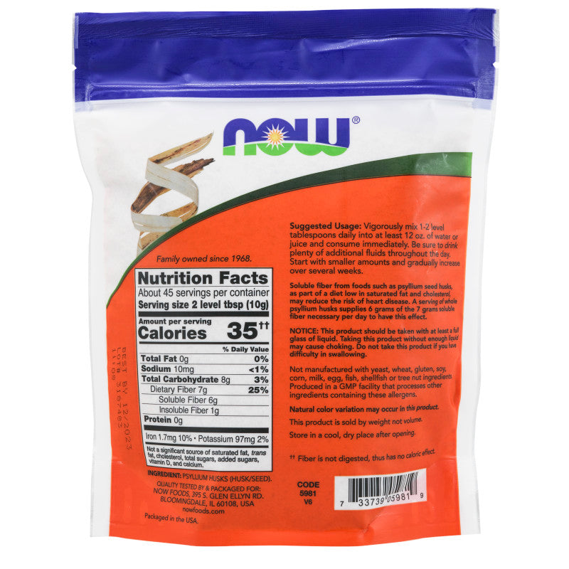 Psyllium Husks Whole 16oz by Now