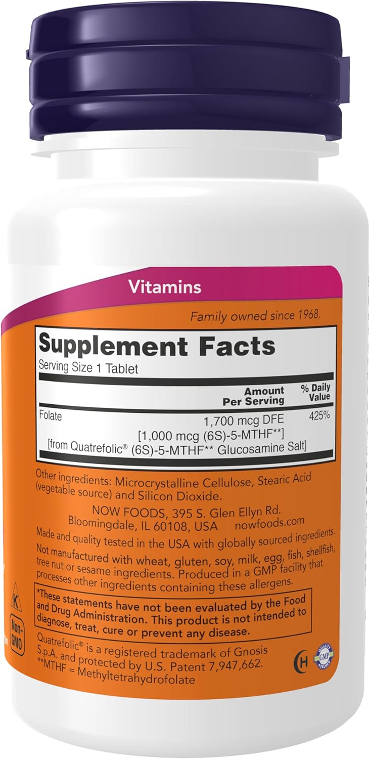 Methyl Folate 1,000mcg 90 Tablets by Now