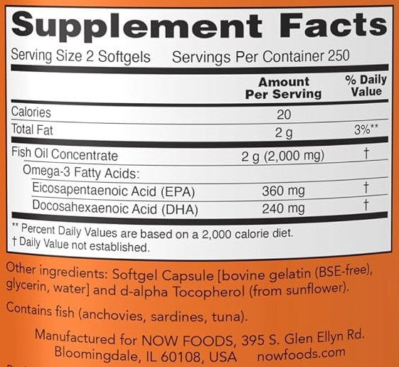 Omega-3 1,000mg 500sg by Now