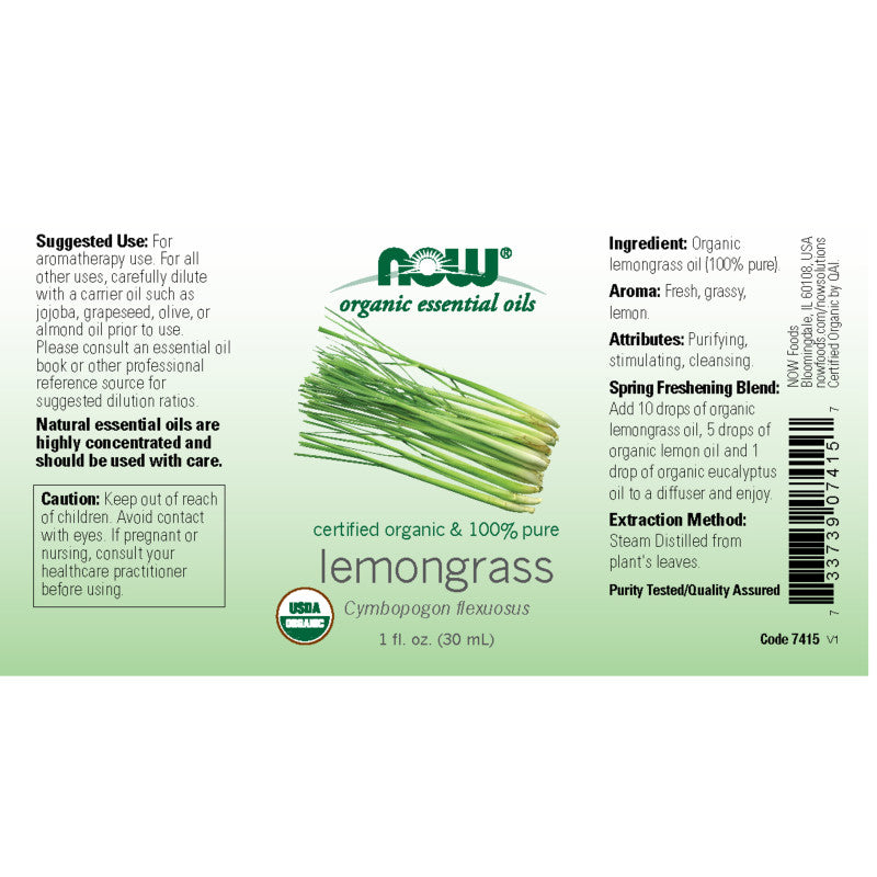 Lemongrass Oil Organic 1oz by Now