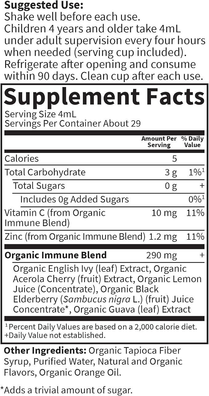 Organics Cough & Mucus Immune Syrup by Garden of Life