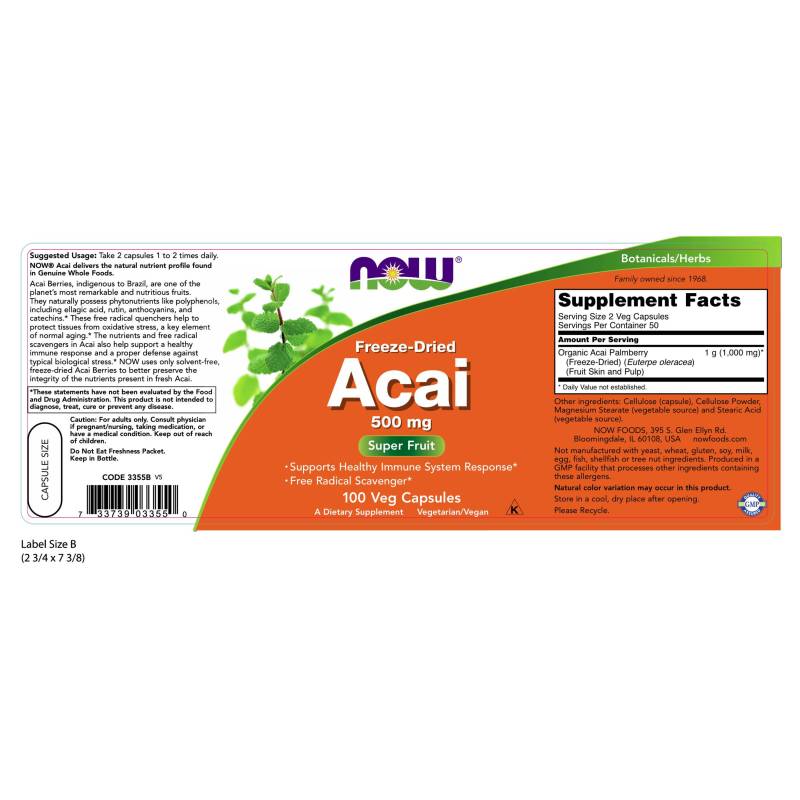 Acai 500mg 100VegCaps by Now