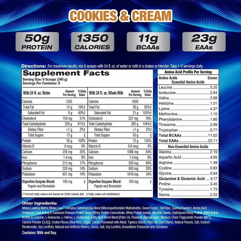 Up Your Mass XXXL 1350 Cookies & Cream 6lb by MHP