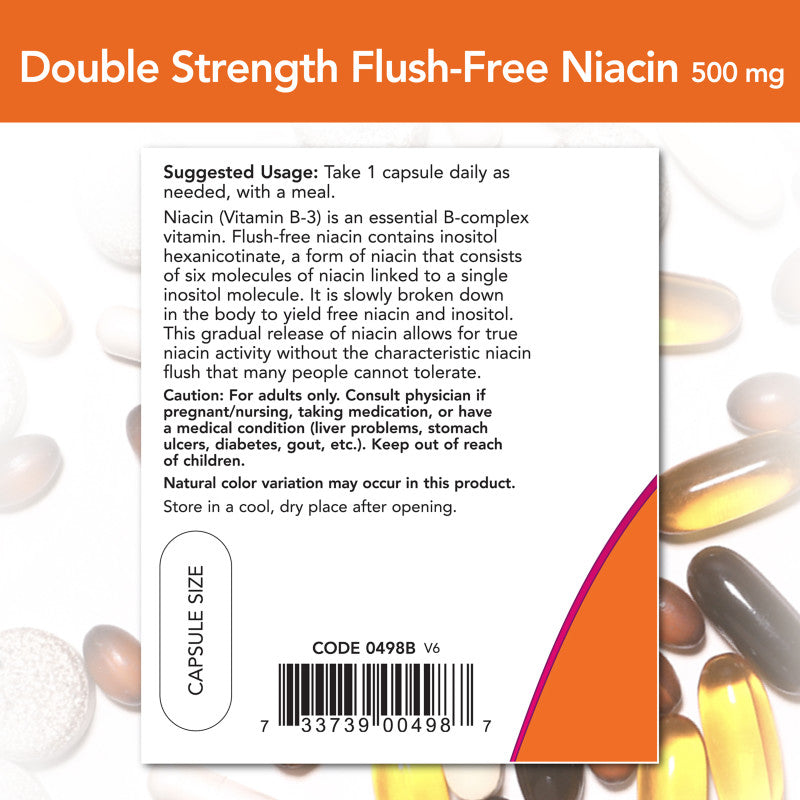 Niacin Flush-Free 500mg 90VegCaps by Now