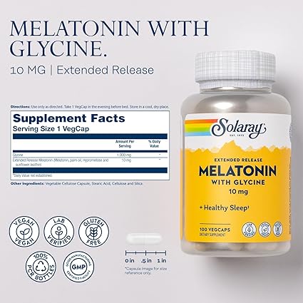 ER Melatonin with Glycine Capsules by Solaray