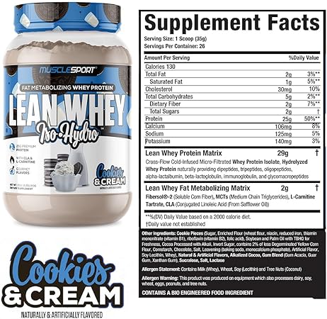 Lean Whey Protein Cookies & Cream by Muscle Sport