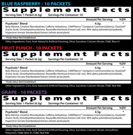 Psychotic PreWorkout Variety Packets by Insane Labz