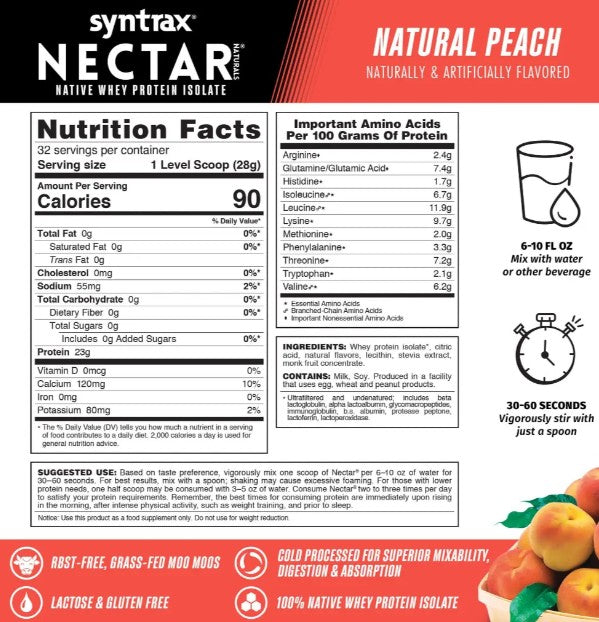 Nectar Natural Protein Peach by Syntrax