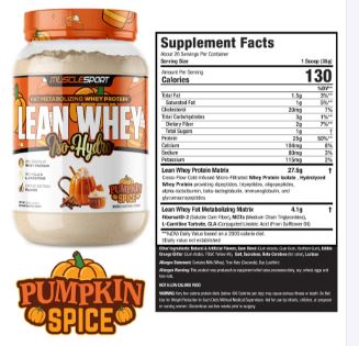 Lean Whey Protein Pumpkin Spice by Muscle Sport