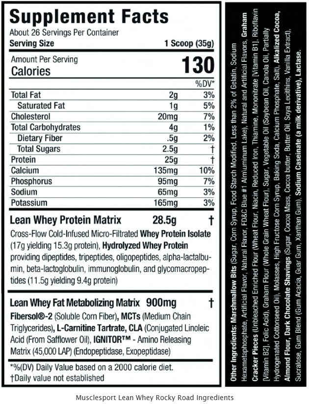 Lean Whey Protein Rocky Road by Muscle Sport