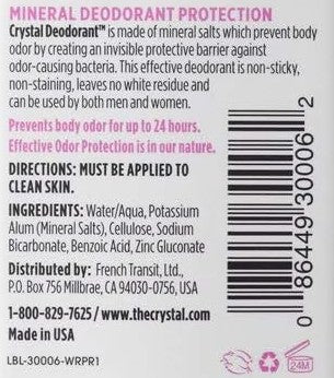 Crystal Unscented Roll On Deoderant by Crystal Body