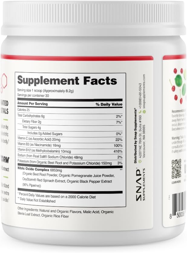 Nitric Oxide Beets Cherry Lime Powder by Snap Supplements