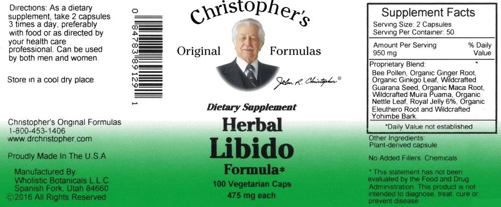 Herbal Libido Capsules by Christopher's Formulas