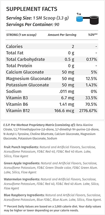 E.S.P. Preworkout Fruit Punch by Metabolic Nutrition